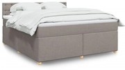 vidaXL Κρεβάτι Boxspring με Στρώμα Taupe 180x200 εκ. Υφασμάτινο