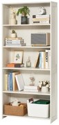 VEVOR 5 Tiers Wide Bookshelf 68&quot; Wooden Freestanding Open Bookcase Shelf White