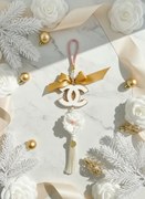 Κρεμαστό Γούρι Couture με Φιόγκο, Πέρλες &amp; Καμέλια