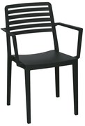 Πολυθρόνα Τραπεζαρίας Κήπου Στοιβαζόμενη Nola Ε310,2 57x56x83cm Black
