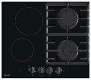 Gorenje GCE691BSC -734118 Εστία Κεραμική Μεικτή Χωρίς Πλαίσιο 2+2 Μαύρη Με 2 Ζώνες Μαγειρέματος &amp; 2 Γκαζιού 60,0 cm