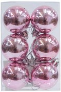 Σετ/6 τεμ. Χριστουγεννιάτικες Μπάλες Ροζ 4cm 237418
