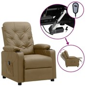 vidaXL Πολυθρόνα Ανακλινόμενη Ηλεκτρική Καπουτσίνο από Συνθετικό Δέρμα