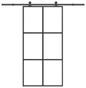 vidaXL Συρόμενη πόρτα με σετ υλικού 102x205 cm ESG Γυαλί&Αλουμίνιο