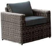 WOODWELL Ε6734,1ARIZONA Πολυθρόνα Καθιστικού Κήπου ALU, Wicker Grey Brown, Μαξιλάρια Ανθρακί 77x77x73cm Ε6734,1