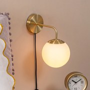 Απλίκα Τοίχου Με Φις Πρίζας A-S Dris Gold 190664