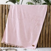 Πετσέτα Θαλάσσης Salty Love Jacquard Pink Nima Θαλάσσης 90x160cm 100% Βαμβάκι