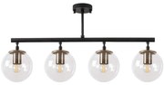 Φωτιστικό Οροφής - Πλαφονιέρα Fazli 942FLG1195 70x15x35cm 4xE14 40W Black Opviq