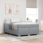 vidaXL Σκελετός Κρεβατιού Ανοιχτό γκρι 140 x 200 cm ύφασμα