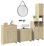 vidaXL Σετ Επίπλων Μπάνιου 4 Τεμαχίων Sonoma Δρυς Επεξεργασμένο Ξύλο