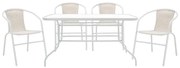 Τραπεζαρία Κήπου Valor-Obbi 200-000316 (Σετ 5τμχ) White Four Seater