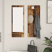 vidaXL Τοίχου Κρεμάστρα Παλιό ξύλο 70 x 10 x 90 εκ. Επεξεργασμένο ξύλο