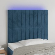 Κεφαλάρι Κρεβατιού LED Σκούρο Μπλε 90x5x118/128 εκ. Βελούδινο 3122702