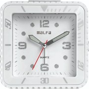 Alfaone 2810 Ρολόι Επιτραπέζιο Αναλογικό Αθόρυβο με φωτισμό Led Λευκό rubber-Silver