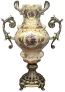 Βάζο Πορσελάνινο 819-00095 38x16,5x54cm Beige-Gold Estheti Home Πορσελάνη
