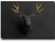 Πίνακας Καμβάς 122RMF1220 100x70cm Gold-Black Wallity Οριζόντιοι Ξύλο, Καμβάς