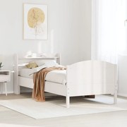 vidaXL Σκελετός Κρεβ. Χωρίς Στρώμα Λευκό 90x200 εκ Μασίφ Πεύκο