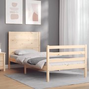 vidaXL Πλαίσιο Κρεβατιού με Κεφαλάρι 90x200 εκ. από Μασίφ Ξύλο