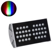 90222 GloboStar®  FLOOD-TENA 90222 Προβολέας Wall Washer για Φωτισμό Κτιρίων LED 72W 6120lm 10° DC 24V Αδιάβροχο IP65 L29.8 x W15.5 x H18cm RGBW DMX512 - Ασημί - 3 Years Warranty