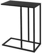 HOMCOM Τραπεζάκι σαλονιού, τραπεζάκι για λάπτοπ, σε σχήμα C, με ατσάλινο σκελετό, Μαύρο