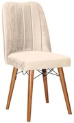 Καρέκλα Vespera I 266-000011 45x52x95cm Ecru Velvet, Wood