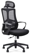 BF8600 Πολυθρόνα Γραφείου Διευθυντή, Mesh Μαύρο, Ύφασμα Μαύρο