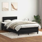 vidaXL Κρεβάτι Boxspring με Στρώμα Μαύρο 1120x210 εκ. Βελούδινο