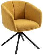 Πολυθρόνα HOMCOM, πολυθρόνα με άνετο κάθισμα, περιστρεφόμενη, χνουδωτή επένδυση, έως 120 kg, κίτρινο