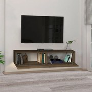 Έπιπλο τηλεόρασης επιτοίχιο Aristo Megapap με LED χρώμα καρυδί 135x31,6x25εκ.
