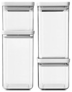 Σετ 4 τμχ. βάζα αποθήκευσης  Brabantia Tasty+ 1001159, 700/1,6l, Στοιβαζόμενη, Ανοιχτό γκρι
