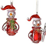 JΚ Home Décor - Χιονάνθρωπος Γυάλινος S/2 8cm