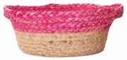 Καλάθι Ψάθινο Seagrass-Pol “Velez” Pink D.23x13 – Nef Nef