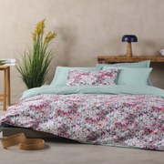 Κουβερλί Maybell 14 Green-Pink Kentia Υπέρδιπλο 230x250cm 100% Βαμβακοσατέν