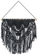 Boho Διακοσμητικό Τοίχου Βαμβακερό Macrame Rohan σε 2 Αποχρώσεις 50x50cm Μαύρο