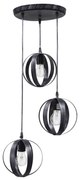 Φωτιστικό Οροφής Τρίφωτο Heronia Lama Black 34-0085