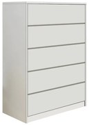 Συρταριέρα Kuanger pakoworld mdf σε λευκή απόχρωση 80x40x109εκ