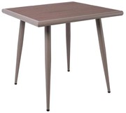 SERRANO Τραπέζι Κήπου-Βεράντας Μέταλλο Βαφή Sand Beige, Polywood Καρυδί