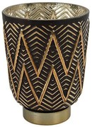 Κηροπήγιο Chalice 013.789366 11x13,2cm Black-Gold Γυαλί