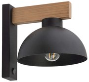 Φωτιστικό Τοίχου - Απλίκα Oslo 4961 18x22x20cm 1xE27 15W Black-Walnut TK Lighting