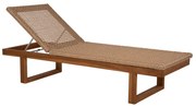 ΞΑΠΛΩΣΤΡΑ PATRON HM5993 TEAK ΞΥΛΟ ΚΑΙ ΣΧΟΙΝΙ VIRO ΣΕ ΠΛΕΞΗ WICKER 191x65x86Yεκ. (1 Τεμμάχια)