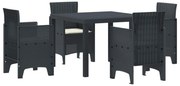 Σέτ φαγητού για κήπο 5 pcs Ανθρακί Rattan Polt