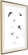 Αφίσα - Birds - 40x60 - Χρυσό - Με πασπαρτού