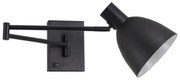 Απλίκα Φωτιστικό Τοίχου 1xE27 Κινητός Βραχίονας 61cm Adept Homelighting-77-8384-Μαύρο 77-8384