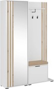 Lh-homefurniture Έπιπλο εισόδου NELLY με μαξιλάρι και καθρέπτη 131x192x40cm P_NLw_me