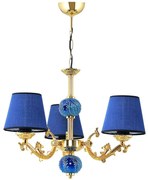 Φωτιστικό Οροφής 687HMY1431 50x65cm 3xE27 60W Blue-Gold Opviq