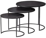 Side Table DE EEKHOORN Set of 3 - janna sidetable metal dark brown Ø55cm X Y44cm / Ø48cm X Y39cm / Ø41cm X 33cm 377424-B-K5