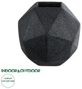 20779 GloboStar®  Artificial Garden CARNABY 20779 Επιδαπέδιο Πολυεστερικό Τσιμεντένιο Κασπώ Γλάστρα - Flower Pot Μαύρο Μ38 x Π38 x Υ38cm