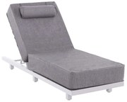 Ξαπλώστρα Με Μαξιλάρι Jessie HM10714.01 200x71x35,5-95cm White-Grey