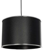 ELECTRA 203-0111 Μοντέρνο Κρεμαστό Φωτιστικό Καπέλο Μονόφωτο 1 x E27 IP20 Mαύρο Ύφασμα με Ασημί Μέταλλο-Μ30 x Π30 x Globostar-20 203-0111