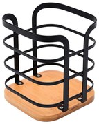 Θήκη Για Κουτάλες Μαύρο Bamboo/Μέταλλο 12x12x14.5cm Estia 01-13219